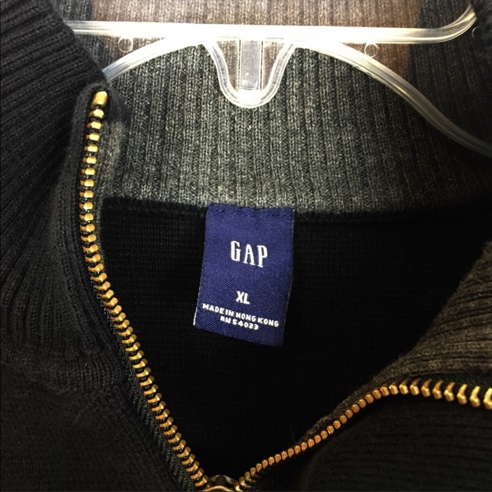 Gap Half Zip Mock Neck Pullover Sweater-Black-Xl - image 7